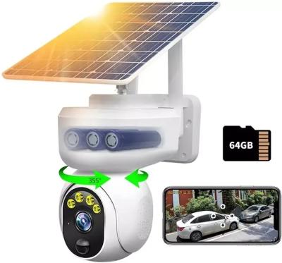 China 2MP Two Way Audio Surveillance Tuya Solar Outdoor 4G WIFI Ptz Security Camera for sale