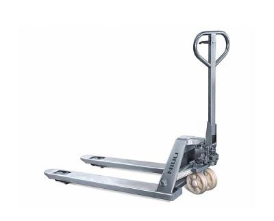 China Stainless Steel Hydraulic Low Profile Pallet Jack Hand Manual 2500kg for sale