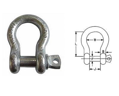 China Eurnpean Type Hoist Accessories Large Bow Bolt Type Anchor Shackle for sale