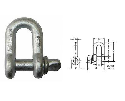 China U.S. Hoist Accessories Round Pin Anchor Chain Shackle for sale