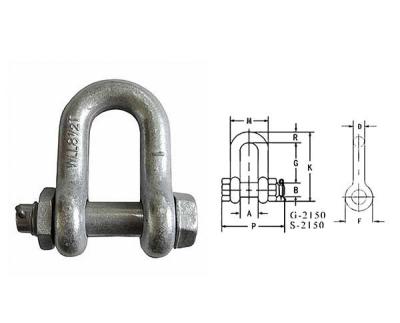 China Safety Chain Bolt Type Anchor Shackle 5/8 Small D Ring for sale