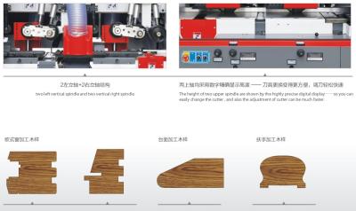 China Laminated Timber 4 Sided Molder 4 Side Wood Planer 6 To 36m/Min for sale