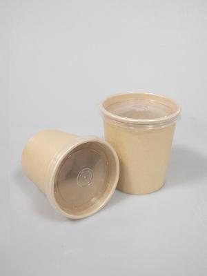 China Microwavable Biodegradable Soup Cups Custom Kraft Paper Soup Bowl Food Package for sale