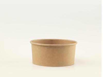 China Disposable 1300ml PLA Kraft Paper Salad Bowl Soup Bowl for sale