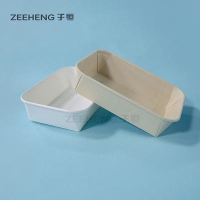 China Rectangle Biodegradable Disposable Bowls Bamboo Pulp Paper Food Container for sale
