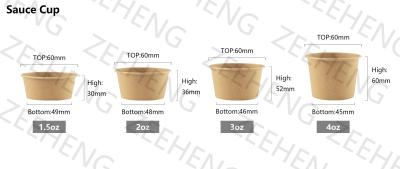 China ZH Disposable Kraft Sauce Cups 1.5oz 2oz 3oz 4oz With Lids Pudding Holy Communion Containers for sale