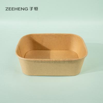 China ZEEHENG 750ml Kraft Rectangular Paper Bowl 300pk for sale