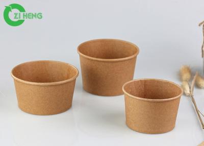 China Disposable Take Out Double PE Coated Brown Kraft Paper Bowl 8oz For Soup for sale