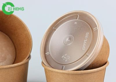 China Utilização bacias de sopa duráveis fortes recicláveis descartáveis do papel de embalagem de Brown 12oz à venda