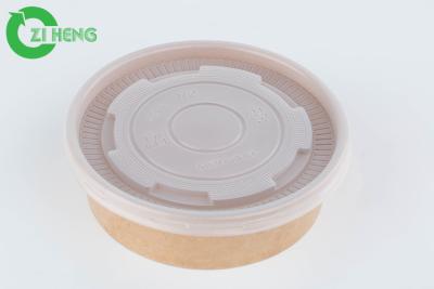 China Disposable Oil Resistant Waterproof 32oz Kraft Paper Food Bowls With White Lids for sale