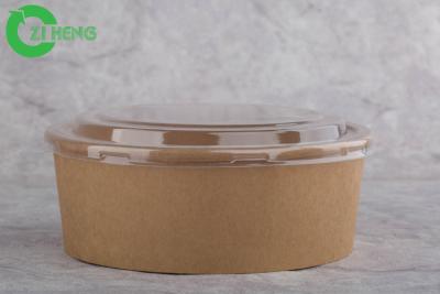 China Recyclable Disposable Paper Soup Bowls With BOPS Clear Lid Grease Resistant for sale