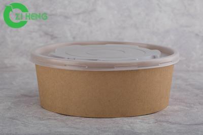 China Cafeterias Disposable Paper Bowls With Lids Hard Strong No Smell PE Lining for sale