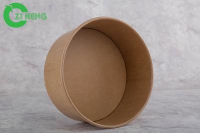 China Food Use Disposable Kraft Paper Biodegradable Bowl 750ml For Salad Soup for sale