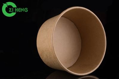 China Easily Recyclable Brown Kraft Paper Salad Bowl Food Packaging 1300ml for sale