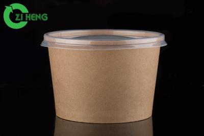 China High Gloss Coating Rigid Kraft Paper Soup Bowl 12oz For Take - Out Food for sale