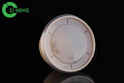 China Brown Round Kraft Disposable Paper Bowls With Lids Biodegradable For Noodles for sale
