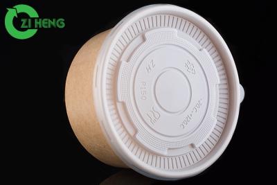 China 12 Oz Paper Soup Bowls With Lids , Single Wall Large Disposable Bowls No Leak for sale