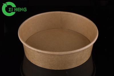 China Sturdy Round Strong Paper Bowls , 500 ML  Salad / Fruit Deep Paper Bowls for sale
