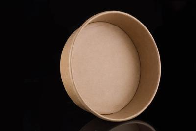 China Custom Lunch Brown Kraft Paper Bowls Disposable 16 Ounce Double PE Coating for sale