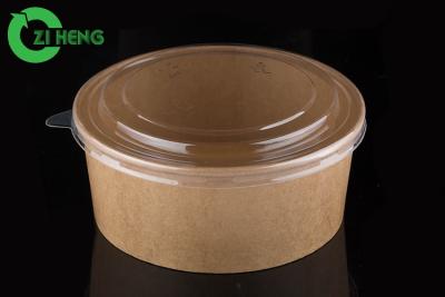 China Grease Resistant Kraft Ripple Paper Bowl With Lid 25 Oz For Soup 6 Colors for sale