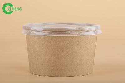 China Cuencos disponibles duros con las tapas, cuencos de papel des alta temperatura de 16 onzas para la sopa caliente en venta