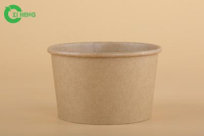 China 100% Recyclable Brown Paper Food Bowls 8 Oz Stocked Custom Logo Printed for sale