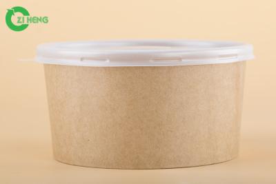 China PE Lined Paper Food Bowls For Salad / Pasta PP White Lid 100% Eco Friendly for sale