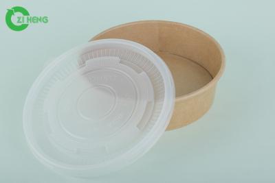 China Kraft Paper Disposable Food Containers Oil Proof 25 Oz With Plastic Lid for sale