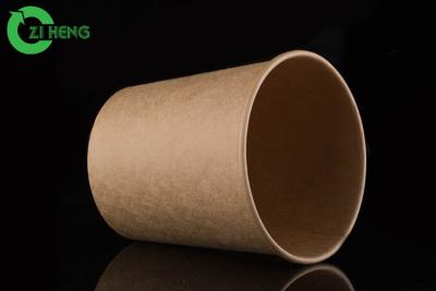 China Recyclable leak resistant kraft paper soup cup 480ml for take out for sale