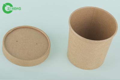China Strong Sturdy Kraft Paper Cups For Hot Soup / Cold Food 480ml 100% Recyclable for sale