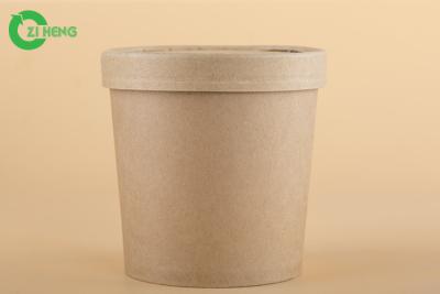 China Las tazas durables de Gelato del papel con las tapas, comida caliente del papel de la bebida de la comida ahuecan 480ml en venta