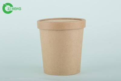 China Non Toxic Salad / Yogurt Kraft Paper Cups 780ml For Taking Out Single Wall for sale