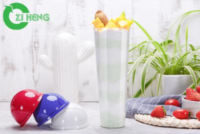China Tall Thin Clear Plastic Cups With Lids Recycled Top 9.4cm Bottom 6cm High 24cm for sale