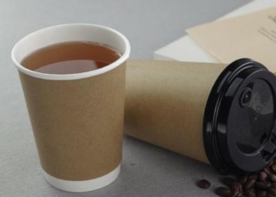 China 12oz Kraft a ir tazas de café de papel convenientes para las comidas calientes hasta 220° Fahrenheit en venta