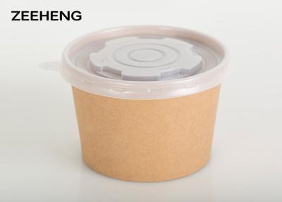 China PE Coated 16oz 500ml Matt Salad Food Kraft Paper Bowls Dessert Cup With Lid for sale