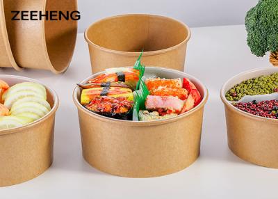 China Single Use 32oz 1000ml Matt PE Lined Microwavable Kraft Paper Salad Takeout Food Bowl for sale