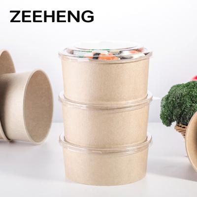 China 750 1000 1100 1300 1500ml Disposable Paper Takeaway Salad Bowls for sale