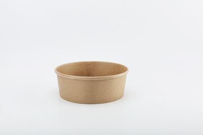 China Eco-friendly Disposable Kraft Paper Soup Salad Bowl With Lid for sale