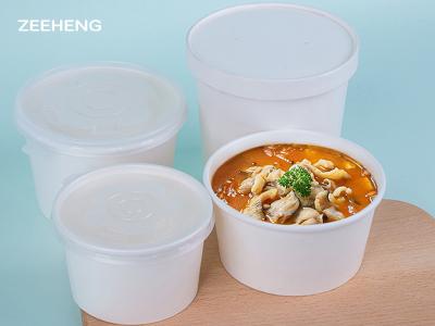 China Double PE Lined 1300ml Hot Soup Bowl Disposable Microwavable for sale
