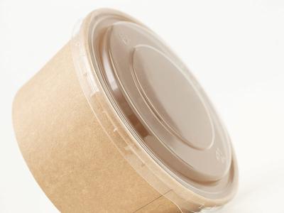 China Disposable 16 Oz Kraft Paper Food Bowls With Lids Takeaway Waterproof  For Soup for sale