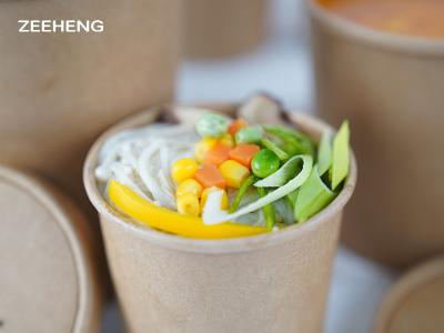 China Bacias de sopa de papel descartáveis da salada reciclável com tampas à venda