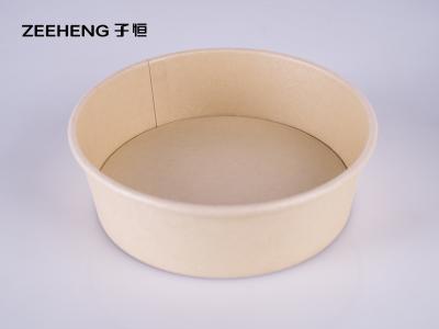 China PLA Coated Bamboo Paper 16oz 500ml Matt Salad Food Bowl Dessert Cup With Lid for sale