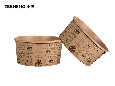 China Restaurant Disposable Take Away Paper Bowls With Lids Customized Logo for sale