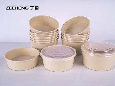 China Recyclable Bamboo Fiber Salad Paper Bowls Soup Cups for sale