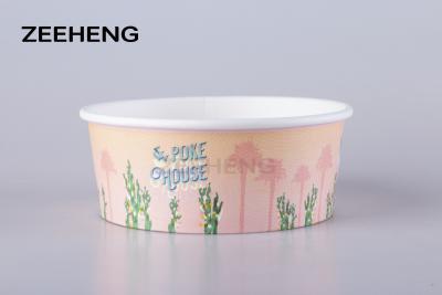 China Microwave Takeaway Food Container Biodegradable Kraft Bowl 335gsm for sale