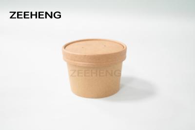 中国 Kraft Paper Microwavable Soup Cup 8oz With Lid 販売のため