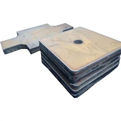 China Q345B Carbon Steel Custom Steel Plate Cutting CNC Flame S355J2 Flat Metal Mounting Plate for sale
