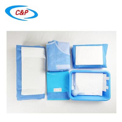 中国 Blue Medical C Section Surgical Drape Pack Anti Static SMS Waterproof Fabric 販売のため