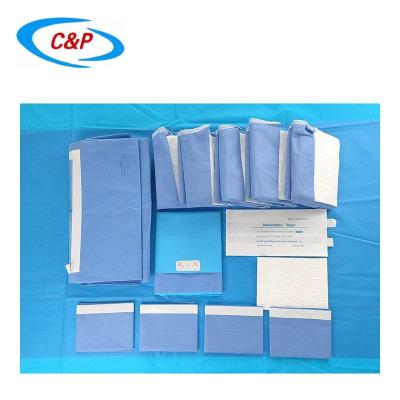 China Hospital Disposable Laparotomy Pack Sterile Field Drape In Blue Color for sale