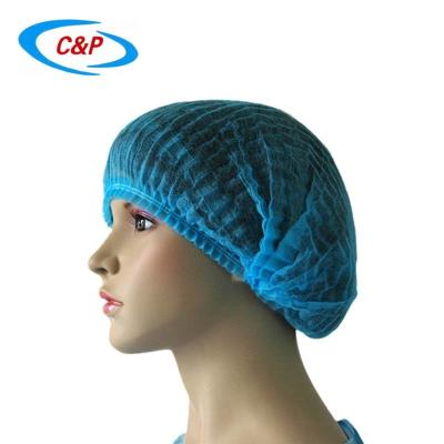 China Disposable PP Non Woven Strip Clip Cap Bouffant Head Cover Round Mob Cap for sale